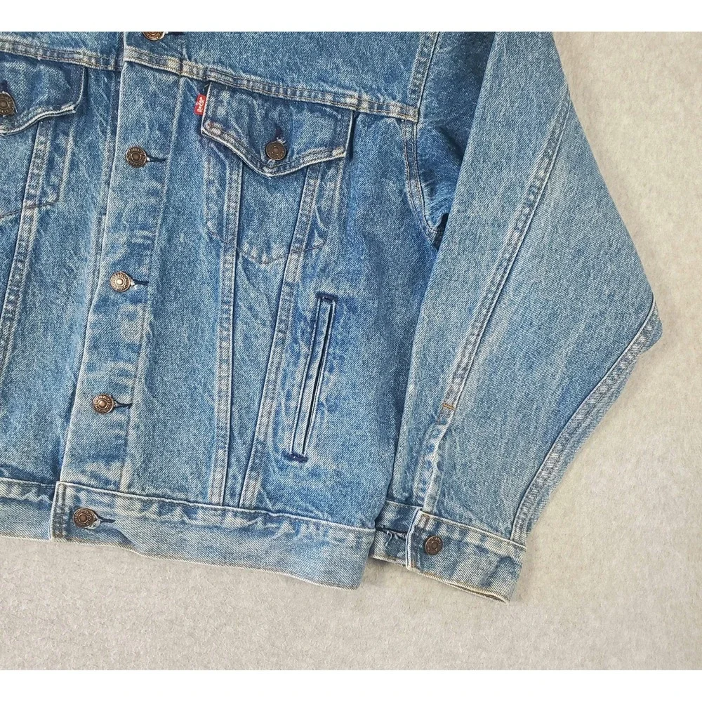 Vintage Levi's 70507 Acid Wash Denim Trucker Jacket Mens Size Medium Made in USA